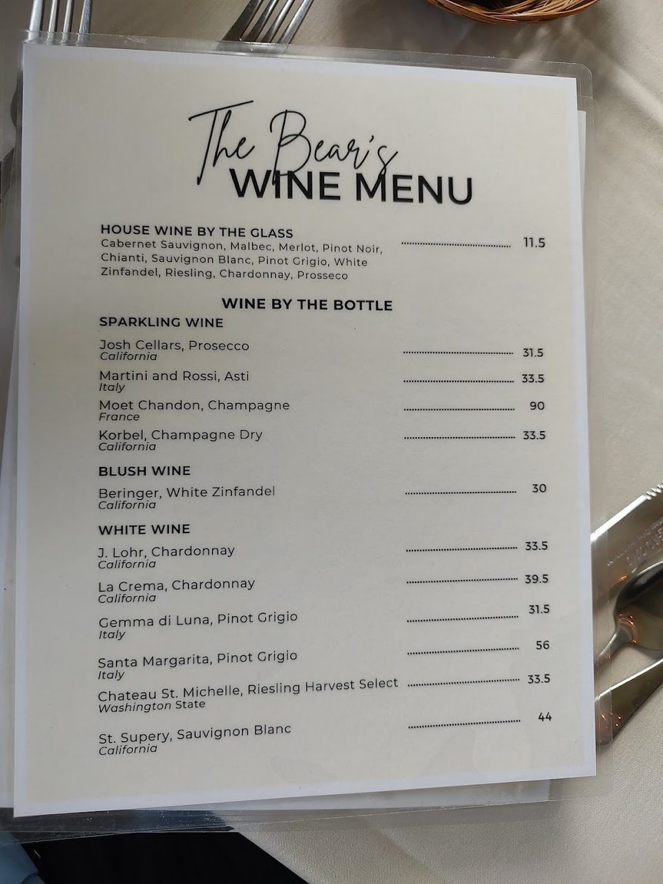 Menu layout featuring house specialties and soups.
